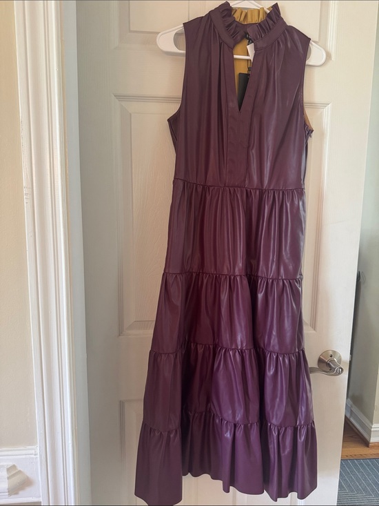 Fate Dresses & Skirts - Fate Sleeveless Mahogany Faux Leather Midi Dress